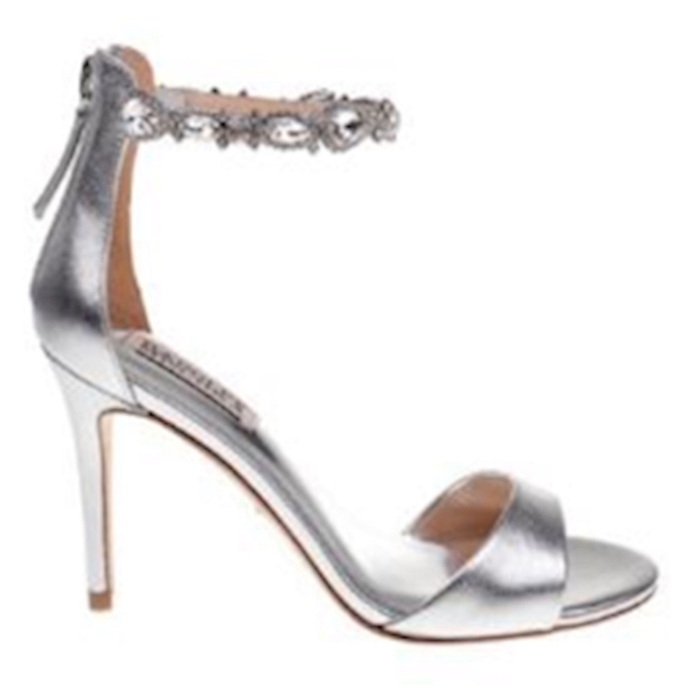 Badgley Mischka Silver Bridal Shoes
